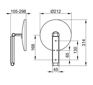 Зеркало косметическое Keuco iLook move 17612130000 хром черный шлифованный